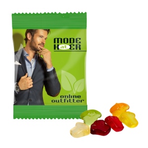 Bonbons flow pack personnalisables - Sachet bonbons publicitaire