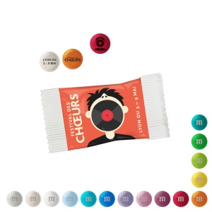 Bonbons en chocolat M&M’S® personnalisés en sachet PAPIER de 7 g