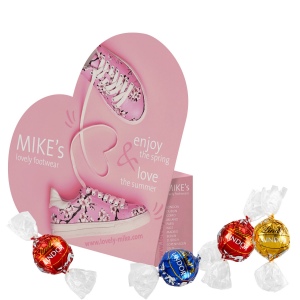 Boîte avec contour intégré «cœur» avec Lindor de Lindt