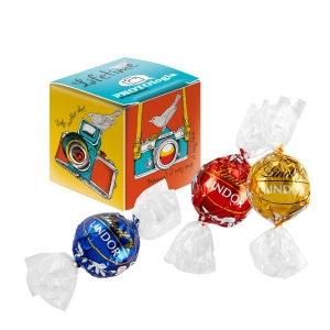 Mini-cube publicitaire avec Lindor de Lindt