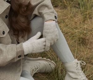 Gants en maille côtelée