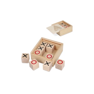 Set Tic Tac Toe dans une boîte en bois