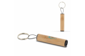 Porte-clés lampe de poche en bambou