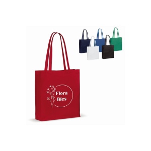Sac en coton recyclé avec soufflet 140g/m² 38x10x42cm