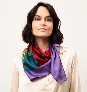 Foulard en création de dessin 100% twill polyester imprimé - 60 x 60 cm