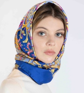 Foulard en création de dessin 100% twill soie imprimée - 70 x 70 cm