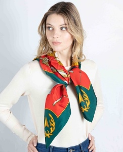 Foulard en création de dessin 100% twill soie imprimée - 90 x 90 cm