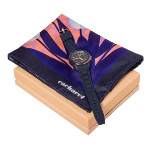 Parure Cacharel Marine (montre & foulard)