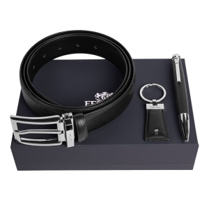 Parure Festina Noir (stylo bille, porte-clefs & ceinture)
