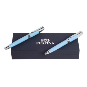 Parure Classicals Chrome Bleu Clair (stylo bille & stylo plume)