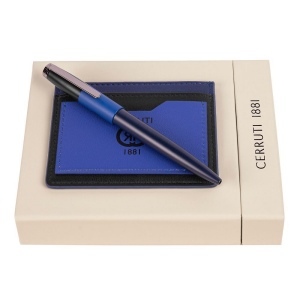 Parure Brick Marine Bleu Clair (stylo bille & porte-cartes)