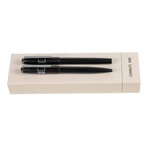 Parure Block Noir (stylo bille & stylo plume)