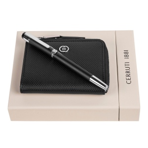 Parure Regent Noir (stylo plume & porte-cartes)