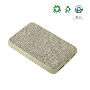 Batterie de secours RPET & chanvre organique 5 000mAh - BLUETECH