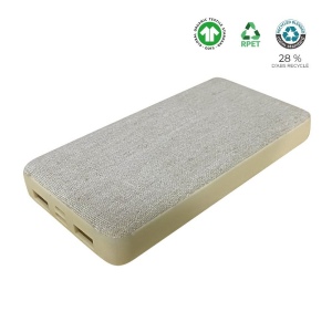 Batterie de secours RPET & chanvre organique 10 000mAh - BLUETECH
