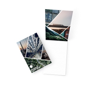 Bloc-note couverture souple-midi 140x205mm-impression quadri recto verso-bloc 50 feuillets-sans impression-couverture pelliculee brillant recto