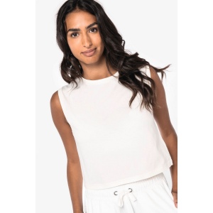 T-shirt écoresponsable  crop sans manche femme