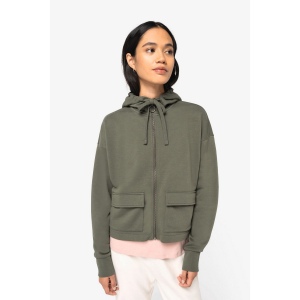 Sweat-shirt écoresponsable zippé à capuche French Terry femme