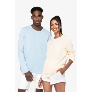 Sweat-shirt écoresponsable à col rond délavé French Terry unisexe