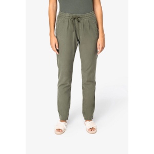 Pantalon écoresponsable délavé en lyocell femme
