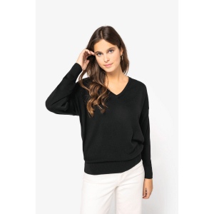 Pull écoresponsable col V en lyocell femme