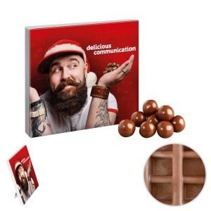 Boîte de cœurs en chocolat publicitaires fabriqués en Europe Veggie