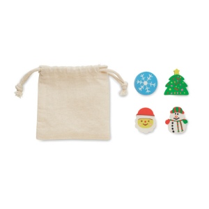 RUBBIES - Set de 4 gommes de Noël