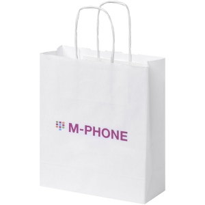 Sac en papier Kraft 80 g/m² avec poignées torsadées, petite taille