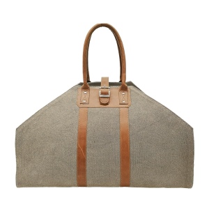 Porte-bûches cuir et canvas Lionel