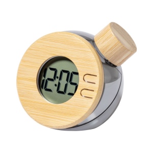 Horloge bureau personnalisable en bambou et plastique recyclé RCS
