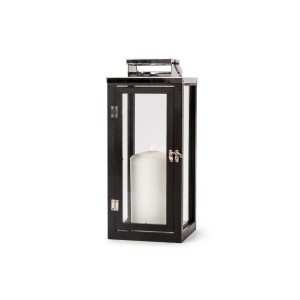 Lanterne en acier inoxydable Orrefors Jernverk avec bois