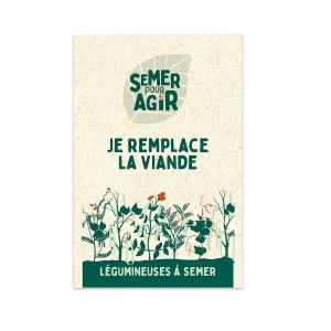 Sachet de graines 76 x 110 mm Je remplace la viande - Semer pour agir