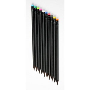Crayon à papier en bois de tilleul noir massif