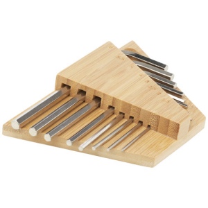 Trousse à outils Allen en bambou à clé hexagonale