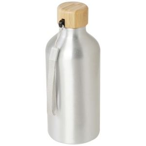 Bouteille d'eau Malpeza de 500 ml en aluminium recyclé certifié RCS avec mousqueton