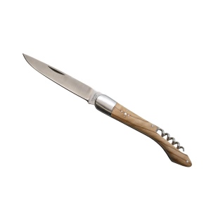 Couteau 'Héritage', 12cm, tire-bouchon, olivier