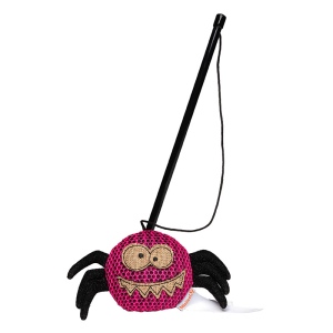 Peluche araignée pour chat avec canne à pêche