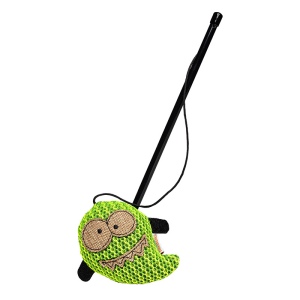 Peluche monstre pour chat avec canne à pêche