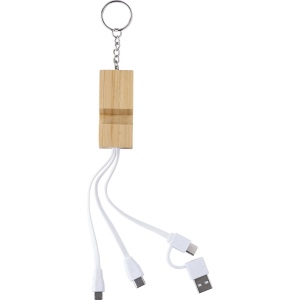 Porte-clés câble de charge en bambou Sutton