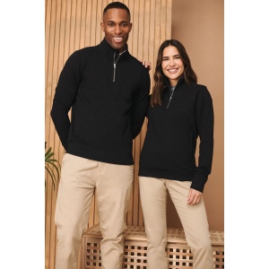 Sweat-shirt col zippé unisexe