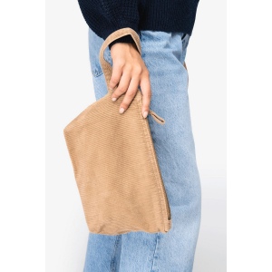 Pochette écoresponsable délavée en velours côtelé