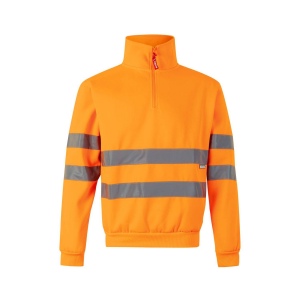 Sweat col zippé haute visibilite