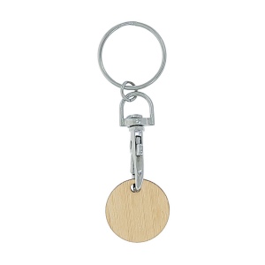 jeton bambou avec porte-cles (+Gravure laser LA22)