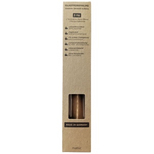 Set de 2 pailles en verre avec brosse de nettoyage