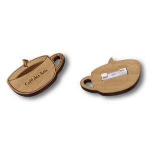 Badge en bois - PUHT sérigraphie 1 couleur 1 position