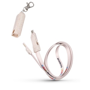 Cable usb 4 en 1 en paille de blé
