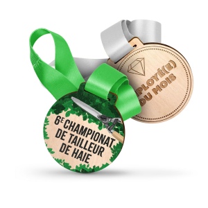 Médaille bois -80mm- made in france - PUHT gravure laser