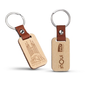 Porte-clés bois et pu - PUHT gravure laser