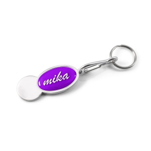 Porte-clés jeton aluminium forme ovale