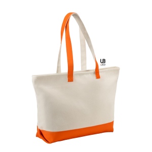 Grand sac shopping double zippe bi-couleur 630grs coton